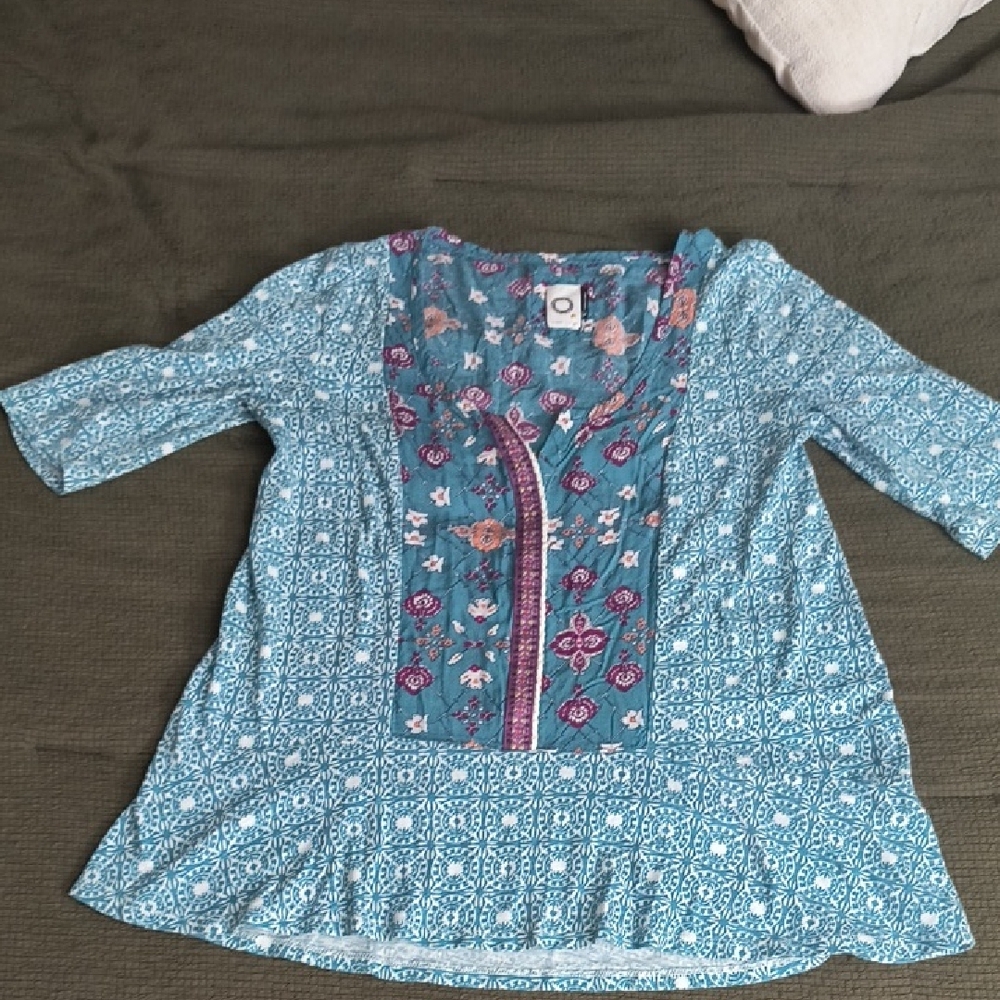 Anthropologie, Floral 3/4 Sleeve Top